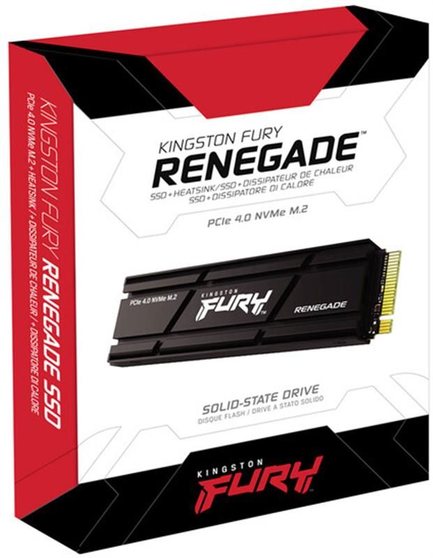 Накопичувач SSD 1.0TB Kingston Fury Renegade with Heatsink M.2 2280 PCIe 4.0 x4 NVMe 3D TLC (SFYRSK/1000G)