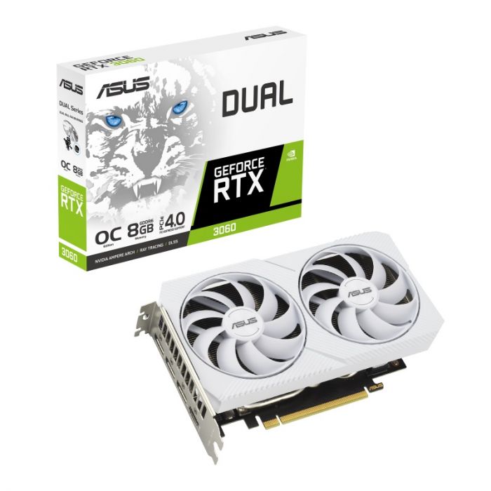 Відеокарта GF RTX 3060  8GB GDDR6 Dual OC White Asus (DUAL-RTX3060-O8G-WHITE)