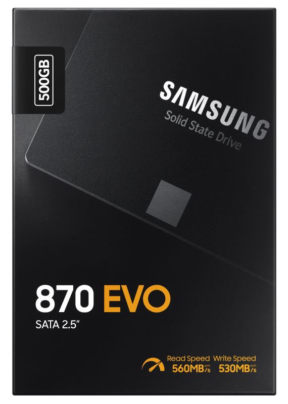 Накопичувач SSD  500GB Samsung 870 EVO 2.5" SATAIII MLC (MZ-77E500B/EU)