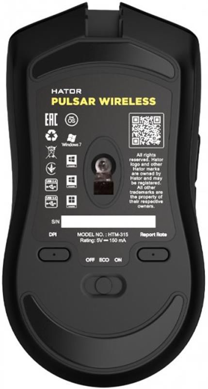 Мишка Hator Pulsar Wireless Black (HTM-315) USB