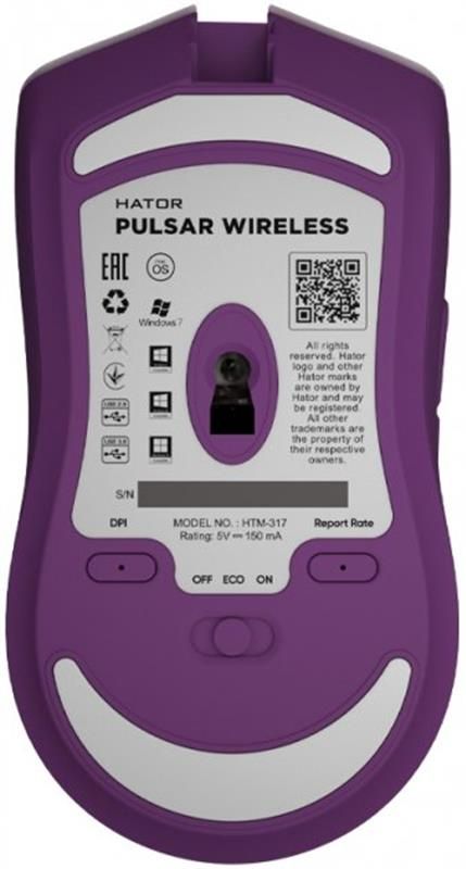 Мишка бездротова Hator Pulsar Wireless Lilac (HTM-317)