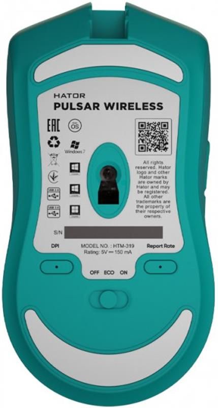 Мишка бездротова Hator Pulsar Wireless Mint (HTM-319)