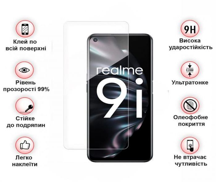 Захисне скло BeCover для Realme 9i Crystal Clear Glass 3D (708128)