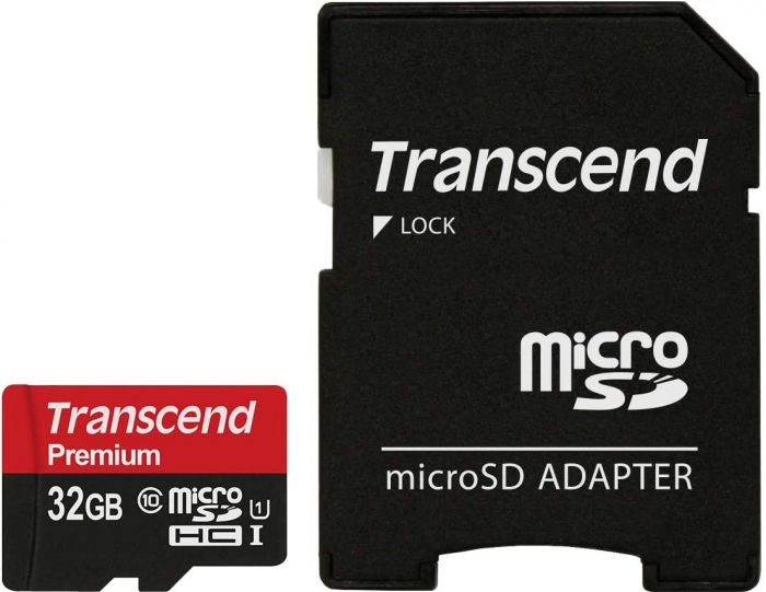 Карта пам`ятi MicroSDHC 32GB UHS-I Class 10 Transcend Premium 400x + SD-adapter (TS32GUSDU1)