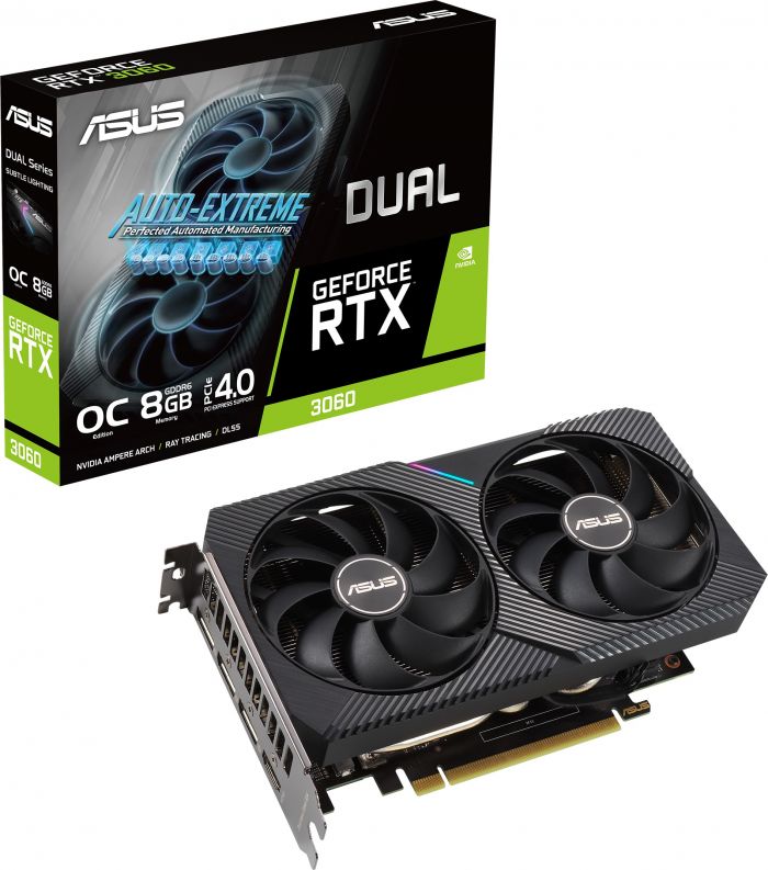 Відеокарта GF RTX 3060  8GB GDDR6 Dual OC Asus (DUAL-RTX3060-O8G)