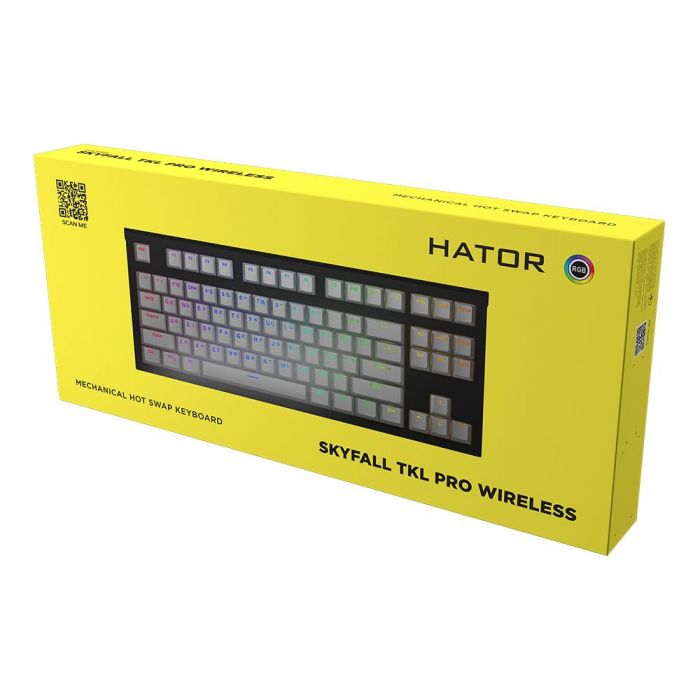 Клавіатура бездротова Hator Skyfall TKL Pro Wireless ENG/UKR/RUS (HTK-663) Black