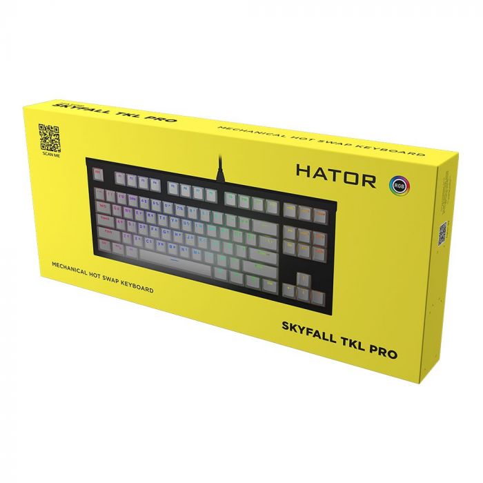 Клавіатура Hator Skyfall TKL Pro ENG/UKR/RUS (HTK-656) White