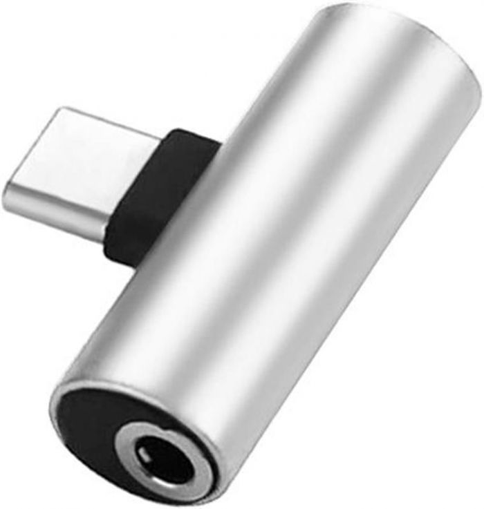Адаптер XoKo USB Type-C - AUX mini jack 3.5 мм 2 в 1 (AC-205-SLV)