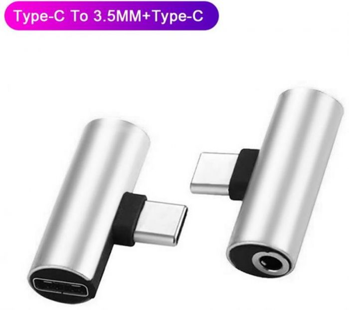 Адаптер XoKo USB Type-C - AUX mini jack 3.5 мм 2 в 1 (AC-205-SLV)