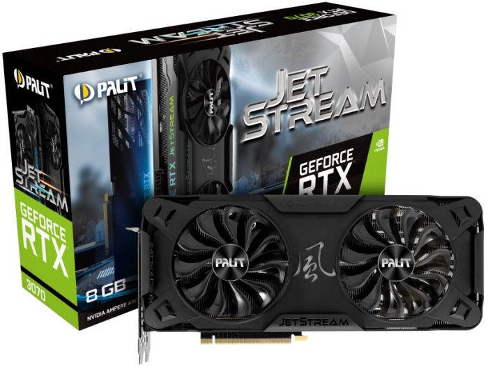 Відеокарта GF RTX 3070 8GB GDDR6 JetStream V1 Palit (NE63070019P2-1040J) (LHR)