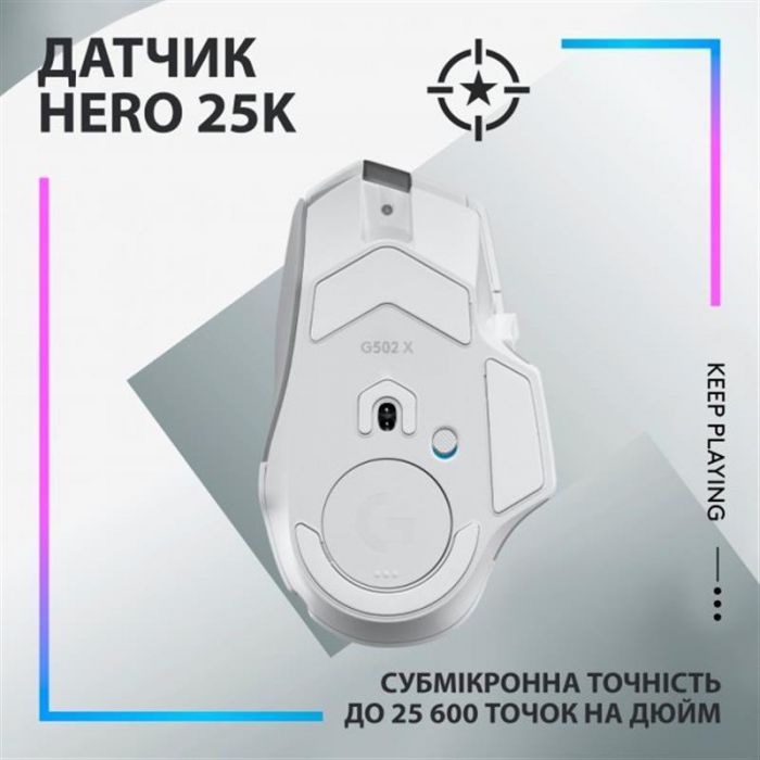 Мишка бездротова Logitech G502 X Plus White (910-006171)