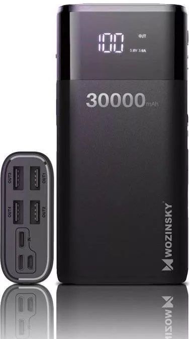 Універсальна мобільна батарея Wozinsky WPB-001BK Bipow 30000mAh Black (WPB-001BK/28829)