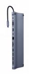 Док-станція Cablexpert USB-C 11-в-1 (A-CM-COMBO11-01) USB-хаб + HDMI/VGA/PD/картрідер/LAN/3.5-мм аудіо Док-станція Cablexpert USB-C 11-в-1 (A-CM-COMBO11-01) USB-хаб + HDMI/VGA/PD/картрідер/LAN/3.5-мм аудіо