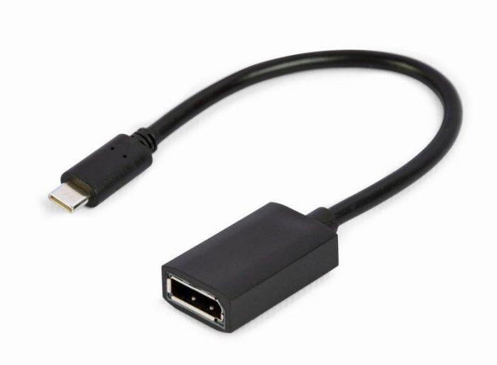 Адаптер Cablexpert (A-CM-DPF-02) USB Type C - DisplayPort, 0.15 м, чорний