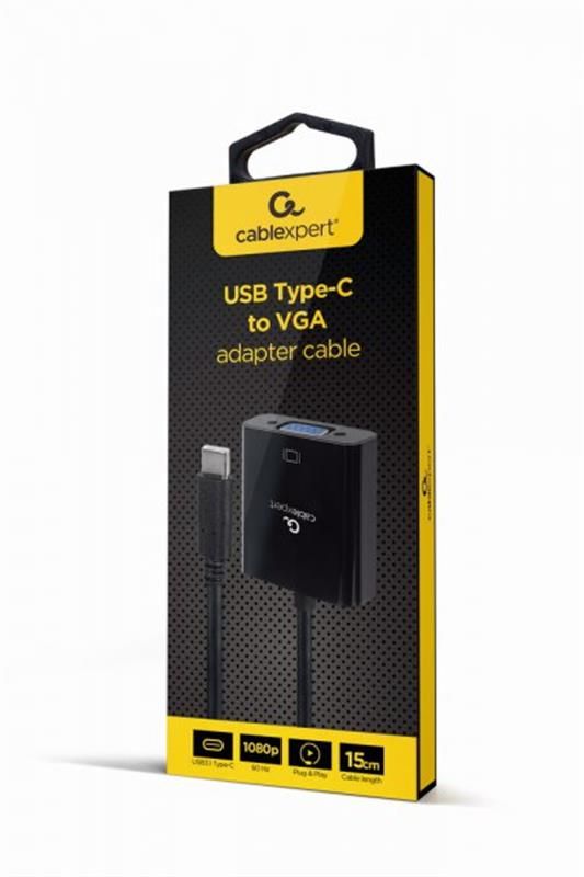 Адаптер Cablexpert (A-CM-VGAF-01) Type C - VGA, 0.15 м, чорний