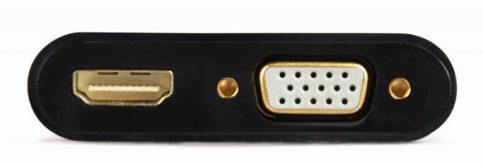 Адаптер Cablexpert (A-HDMIM-HDMIFVGAF-01) HDMI-HDMI/VGA+Аудіо 3,5, 0.15м