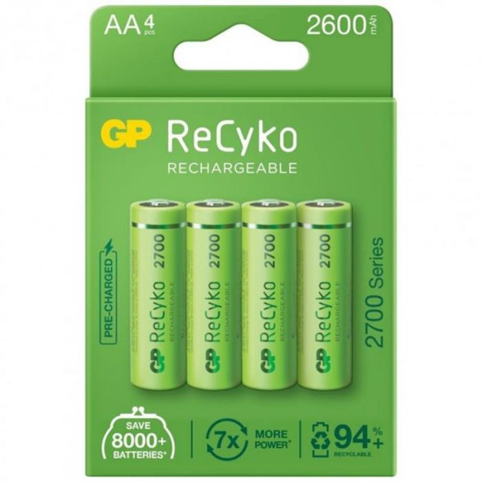 Акумулятори GP Recyko 2700 AA/HR06 NI-MH 2600 mAh BL 4 шт