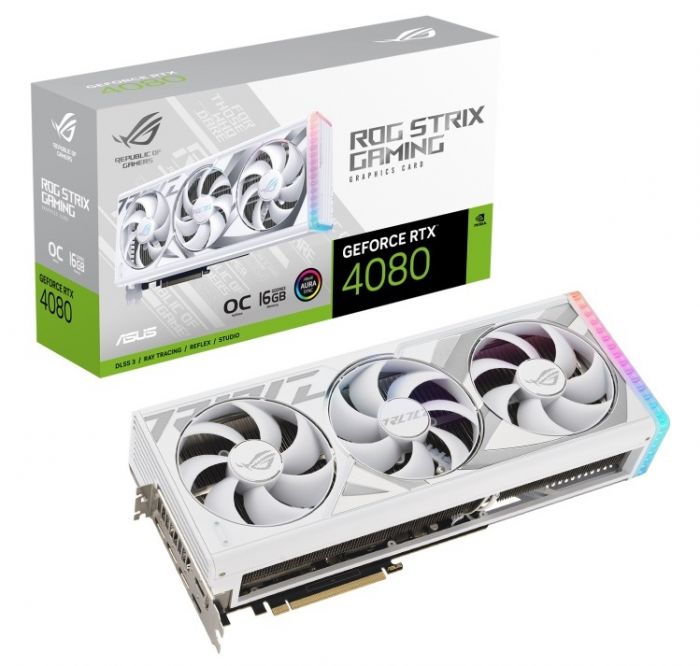 Відеокарта GF RTX 4080 16GB GDDR6X ROG Strix Gaming OC White Asus (ROG-STRIX-RTX4080-O16G-WHITE)