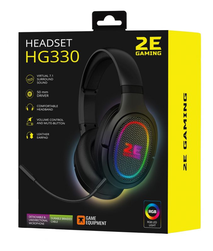 Гарнітура 2E Gaming HG330 RGB 7.1 Black (2E-HG330BK-7.1)