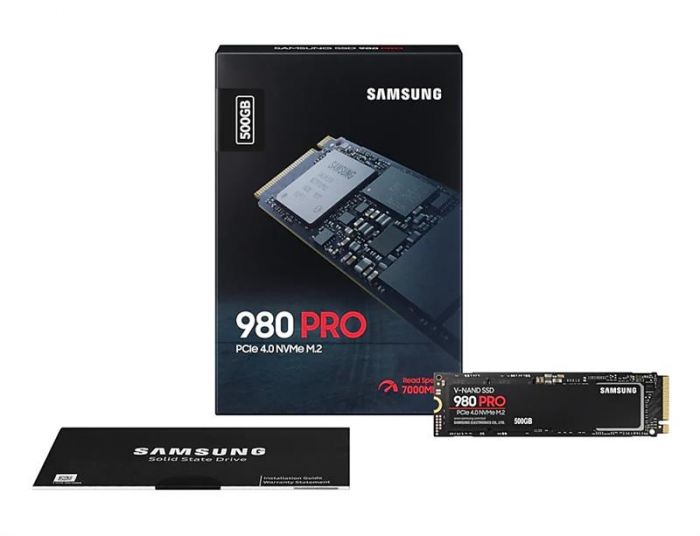 Накопичувач SSD  500GB Samsung 980 PRO M.2 PCIe 4.0 x4 NVMe V-NAND MLC (MZ-V8P500BW)