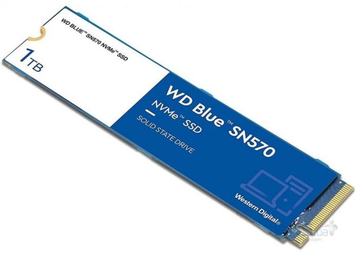 Накопичувач SSD 1ТB WD Blue SN570 M.2 2280 PCIe 3.0 x4 3D TLC (WDS100T3B0C)