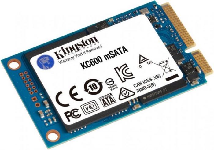 Накопичувач SSD  512GB Kingston KC600 mSATA SATAIII 3D TLC (SKC600MS/512G)