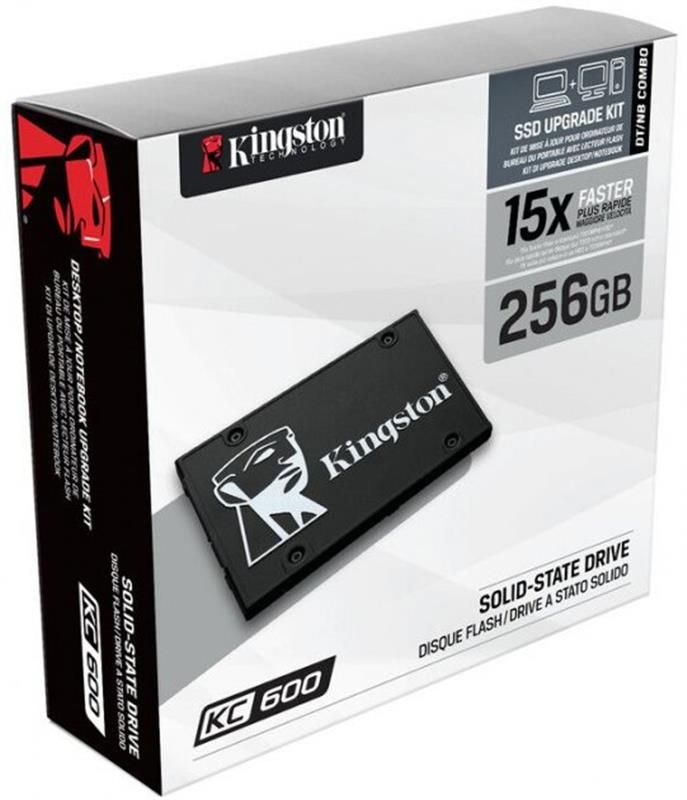 Накопичувач SSD  256GB Kingston KC600 2.5" SATAIII 3D TLC (SKC600B/256G) Bundle Box