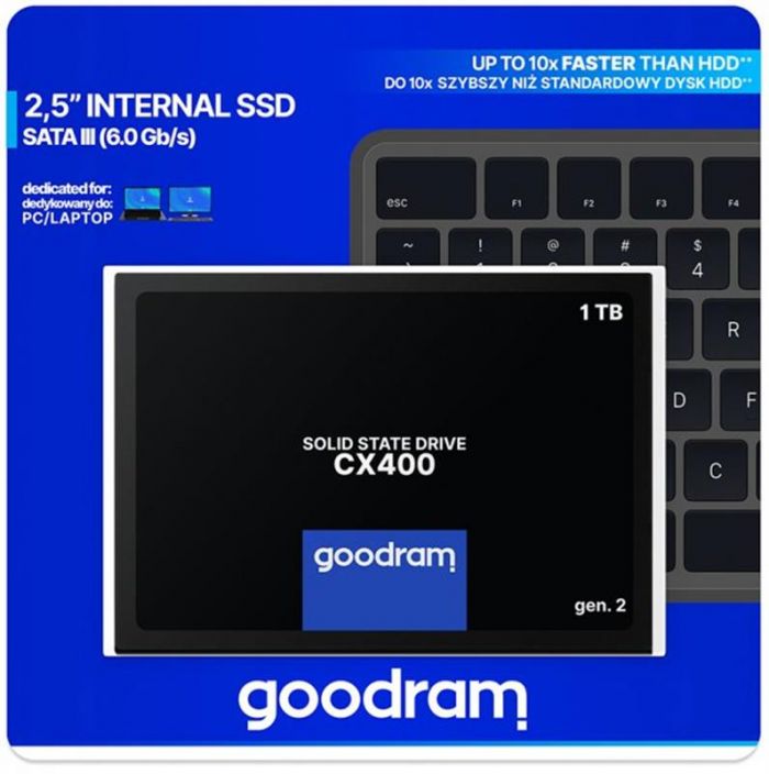 Накопичувач SSD 1ТB GOODRAM CX400 Gen.2 2.5" SATAIII 3D TLC (SSDPR-CX400-01T-G2)