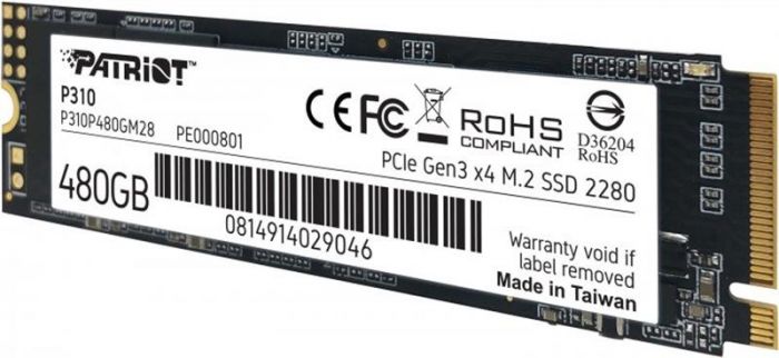 Накопичувач SSD  480GB Patriot P310 M.2 2280 PCIe NVMe 4.0 x4 TLC (P310P480GM28)