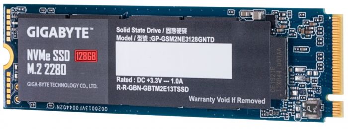 Накопичувач SSD  128GB Gigabyte M.2 PCIe NVMe 3.0 x4 NAND TLC (GP-GSM2NE3128GNTD)