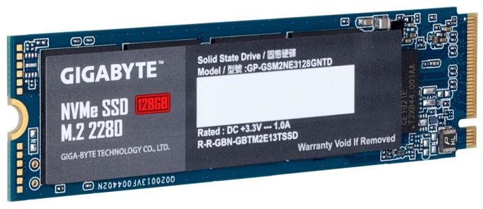 Накопичувач SSD  128GB Gigabyte M.2 PCIe NVMe 3.0 x4 NAND TLC (GP-GSM2NE3128GNTD)