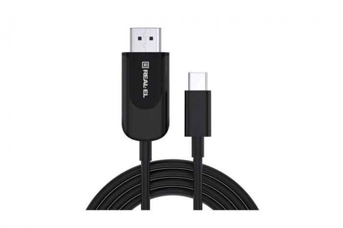 Кабель REAL-EL CHD-180 (EL123500044) USB Type-C-HDMI, 1.8м Black 