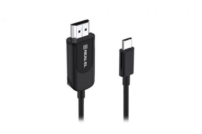 Кабель REAL-EL CHD-180 (EL123500044) USB Type-C-HDMI, 1.8м Black 