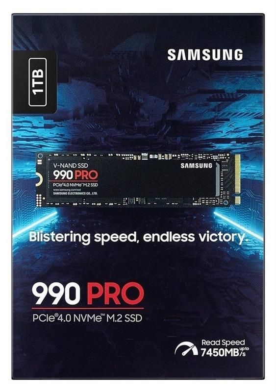 Накопичувач SSD 1ТB Samsung 990 PRO M.2 2280 PCIe 4.0 x4 NVMe V-NAND MLC (MZ-V9P1T0BW)