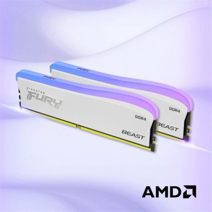 Модуль пам`ятi DDR4 16GB/3200 Kingston Fury Beast White RGB SE (KF432C16BWA/16)