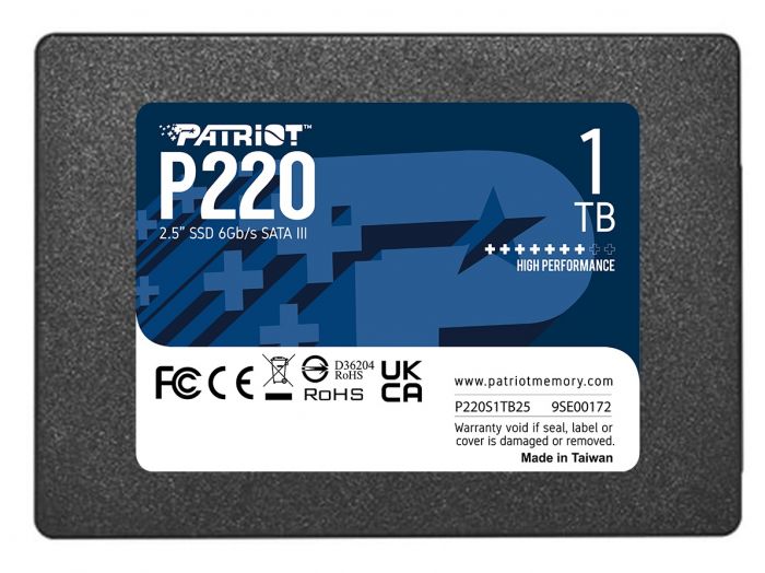 Накопичувач SSD 1TB Patriot P220 2.5" SATAIII TLC (P220S1TB25)