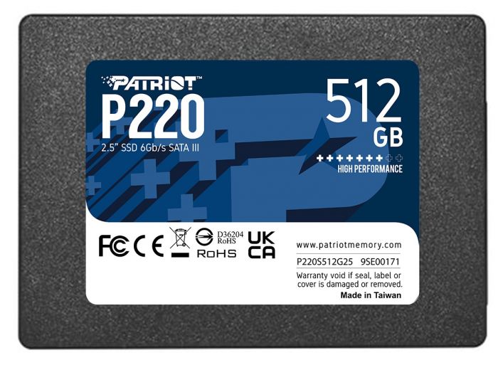 Накопичувач SSD  512GB Patriot P220 2.5" SATAIII TLC (P220S512G25)