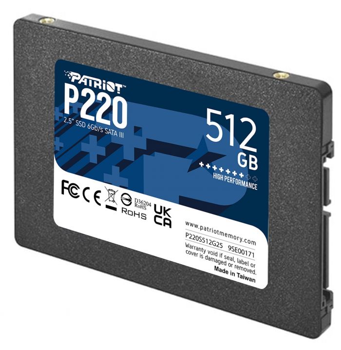 Накопичувач SSD  512GB Patriot P220 2.5" SATAIII TLC (P220S512G25)