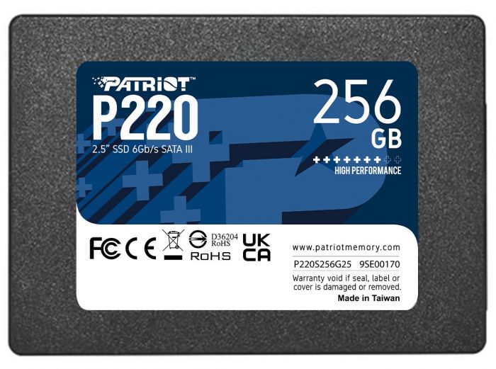 Накопичувач SSD  256GB Patriot P220 2.5" SATAIII TLC (P220S256G25)