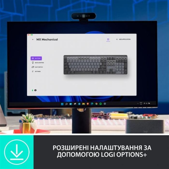 Клавіатура бездротова Logitech MX Mechanical Graphite Tactile (920-010757)