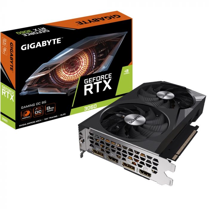 Відеокарта GF RTX 3060 8GB GDDR6 Gaming OC Gigabyte (GV-N3060GAMING OC-8GD)