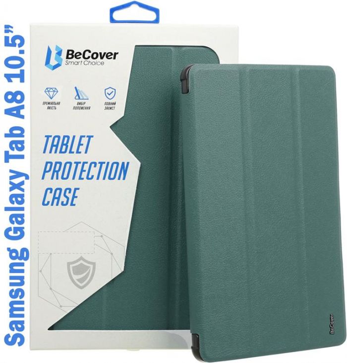 Чохол-книжка BeCover Soft Edge для Samsung Galaxy Tab A8 SM-X200/SM-X205 Dark Green (708358)