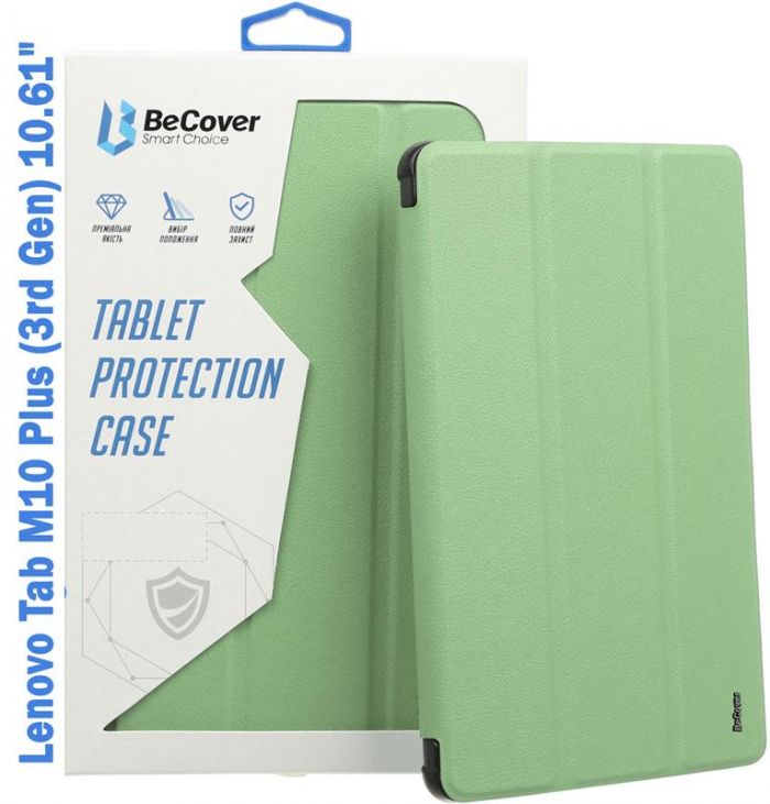 Чохол-книжка BeCover Soft Edge для Lenovo Tab M10 Plus TB-125F (3rd Gen)/K10 Pro TB-226 10.61" Green (708333)