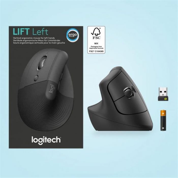 Мишка бездротова Logitech Lift Vertical Ergonomic Graphite (910-006474)