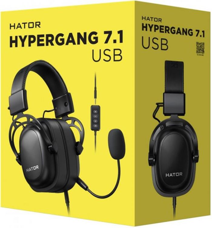 Гарнiтура Hator Hypergang 7.1 USB Black (HTA-840)