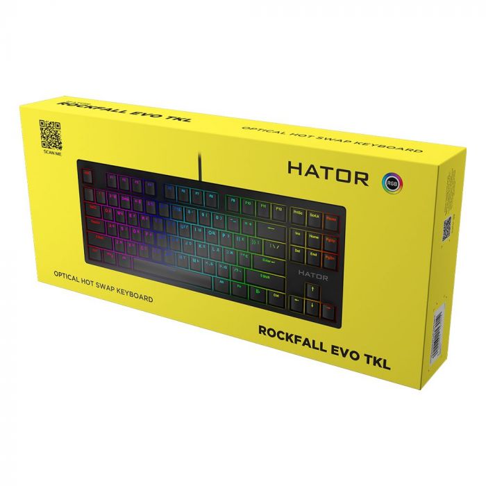 Клавіатура Hator Rockfall Evo TKL Optical Black (HTK-630)