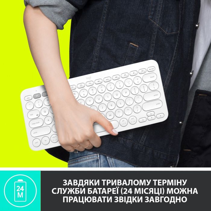 Клавіатура бездротова Logitech Wireless K380 UA Offwhite (920-010407)