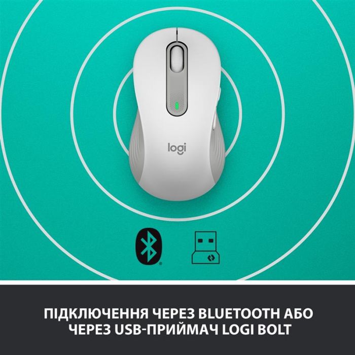 Мишка бездротова Logitech Signature M650 L LEFT (910-006240) Off-White USB