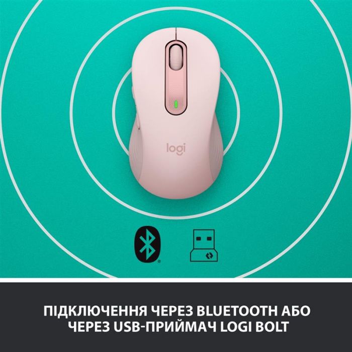 Мишка бездротова Logitech Signature M650 L Rose (910-006237)