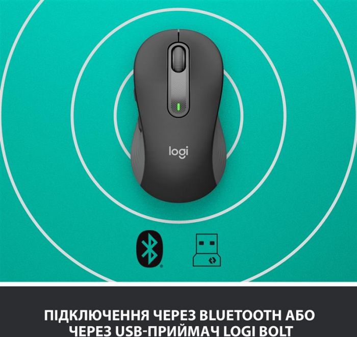 Мишка бездротова Logitech Signature M650 L (910-006236) Graphite USB